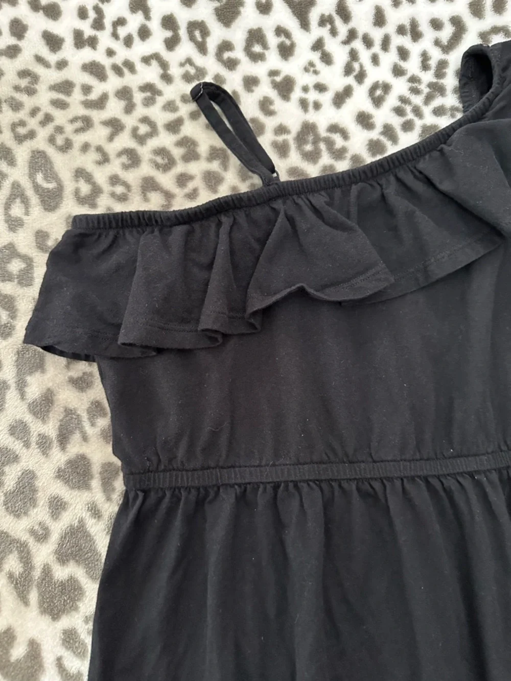 Old Navy Girls One Shoulder Elastic Waist Summer Dress in Black Size XL 14